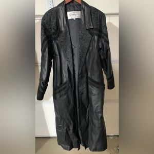 Vintage full length leather trenchcoat